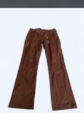 Rampage Y2K Brown Flared Drawstring Pants